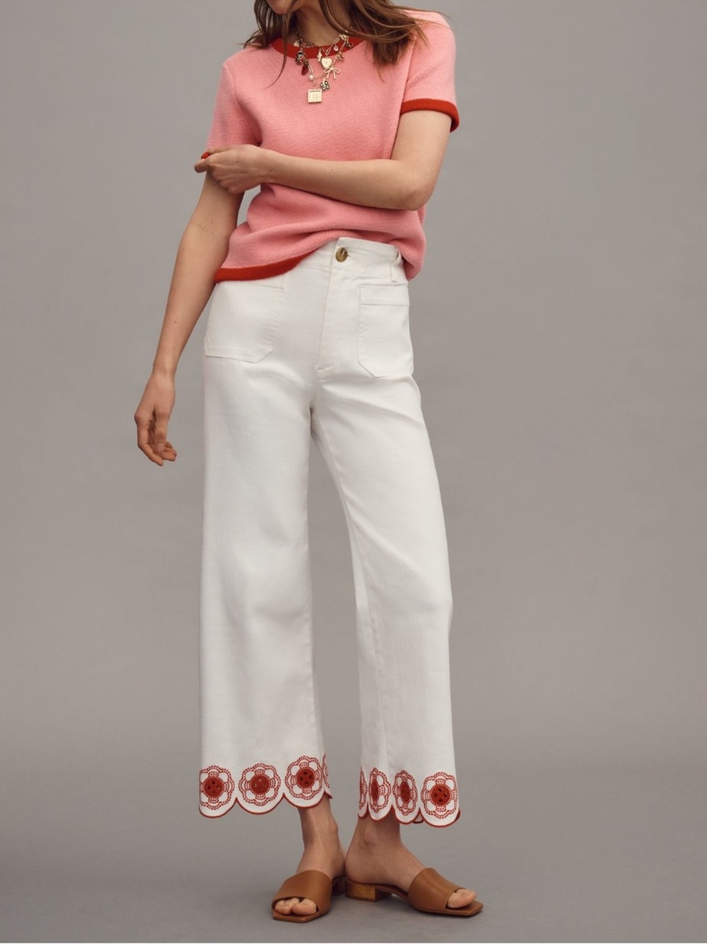 Maeve The Colette Cropped High- Rise Wide-Leg Jeans